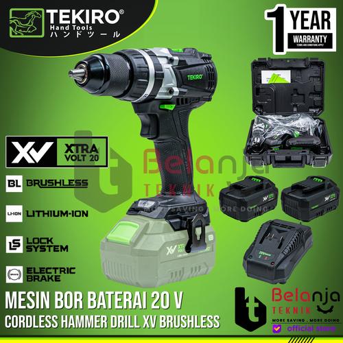 [EZM.3501908] Tekiro Mesin Bor Baterai XV 20V Brushless 13MM Cordless Hammer Drill