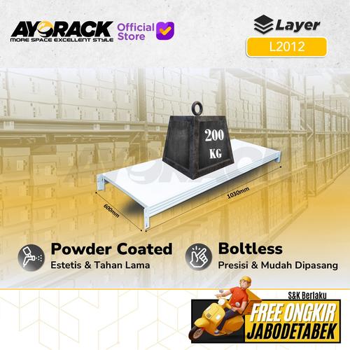 [EZO.8800068] LAYER RAK GUDANG AYORACK L2012 1.2 METER - AMBALAN RAK BESI 200KG