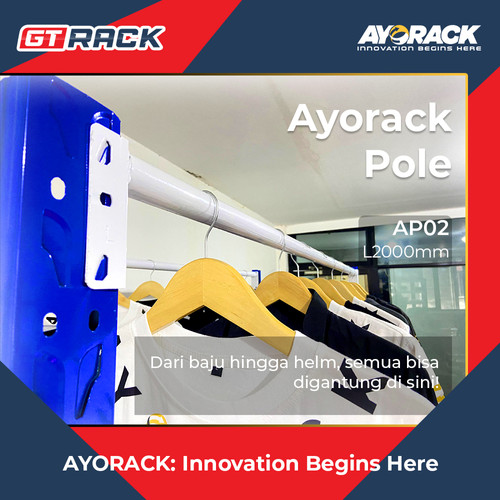 [EZO.8900047] AYORACK POLE AP20 EXTRA ACCESSORIES RAK GUDANG - BEAM BULAT 2 METER HORIZONTAL GANTUNGAN BESI 100KG