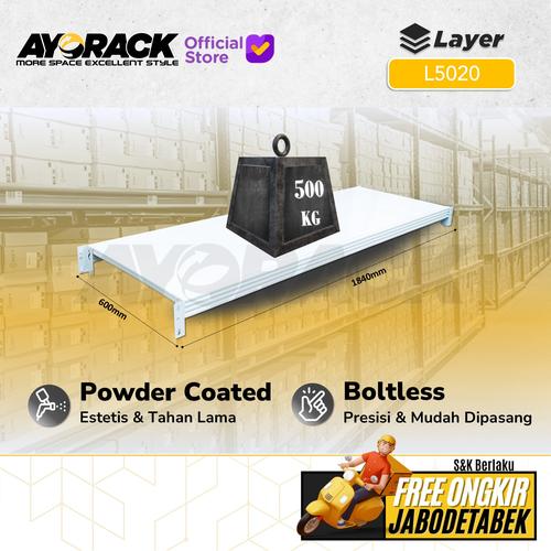 [EZO.8800101] AMBALAN RAK GUDANG AYORACK L5020 500KG 2 METER LAYER SUSUN RACK AM5