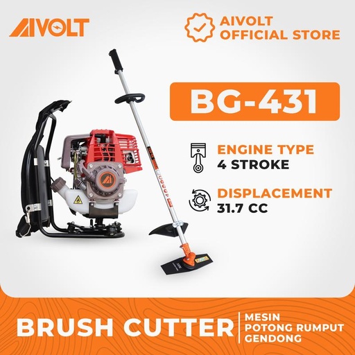 [BG-431] Mesin Potong Rumput Gendong 4-Tak Aivolt Brush Cutter BG-431 Teknologi Jerman Kualitas Jepang