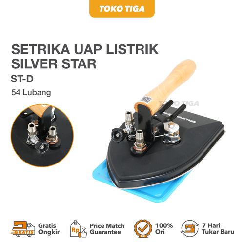 [EZO.0300088] Setrika Uap Geser Gagang Terbalik / Steam Iron Laundry 54 Lubang SILVERSTAR ST-D