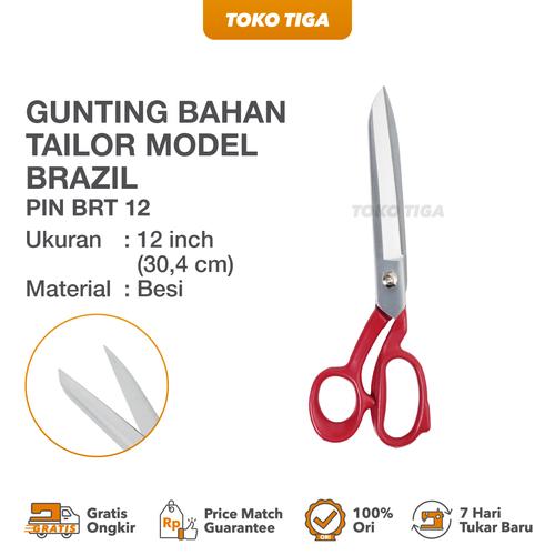 [EZO.0300097] Gunting Potong Bahan Kain Tailor Model Brazil PIN 12 inch (BRT-12)