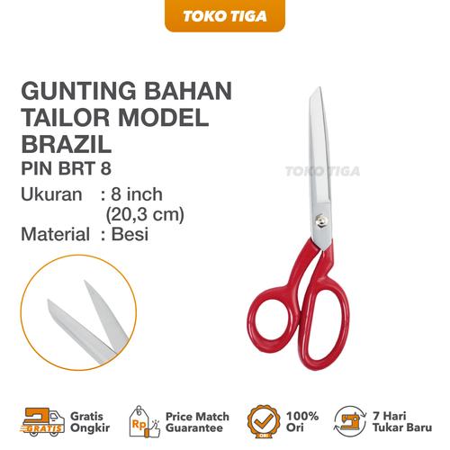 [EZO.0300098] Gunting Potong Bahan Kain Tailor Model Brazil PIN 8 inch (BRT-8)