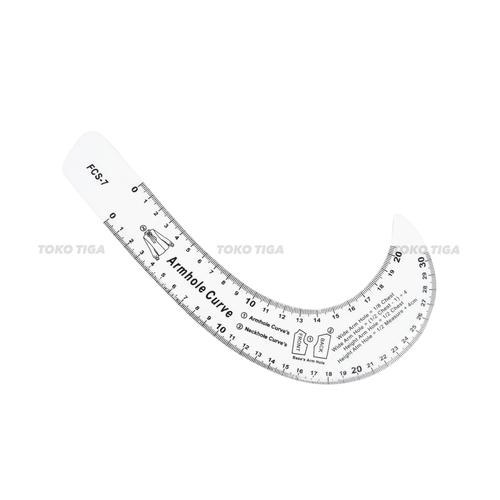 [EZO.0300099] Penggaris Pola Badan Lengan Leher Pinggul Celana Bahan Akrilik / Pattern Ruler French Curve (FCS)