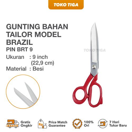 [EZO.0300100] Gunting Potong Bahan Kain Model Brazil PIN 9 inch (BRT-9)