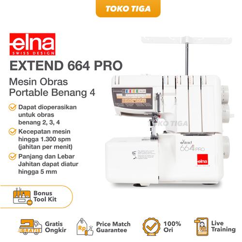 [EZO.0300104] Mesin Obras Neci ELNA 664 PRO / 664PRO Overlock Portable Swiss Design