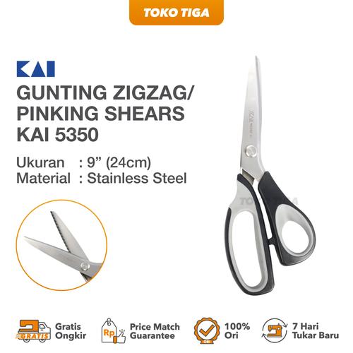 [EZO.0300045] Gunting Kain Zig Zag / Zig-Zag / Gerigi KAI N-5350 9 Inch Japan Pinking Scissor Carbon Stainless Steel