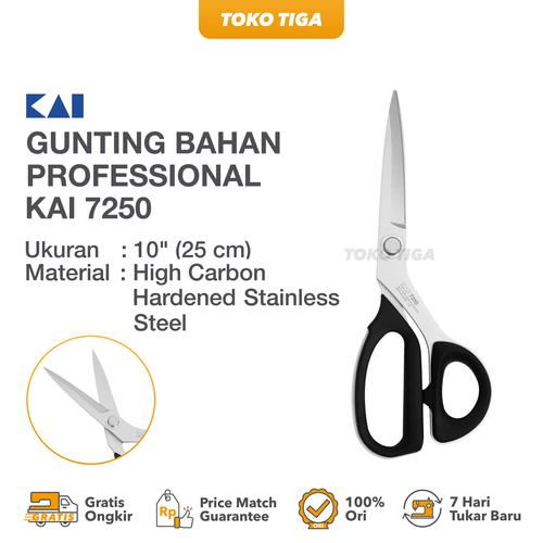[EZO.0300054] Gunting Kain KAI 7250 10 Inch Japan Profesional Carbon Stainless Steel