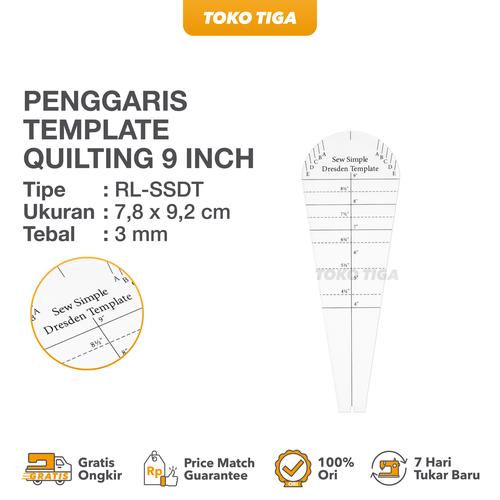 [EZO.0300115] Penggaris Patchwork Dresden / Template Quilting 9 Inch (RL-SSDT)