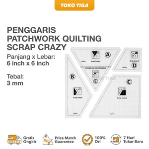 [EZO.0300470] Penggaris Patchwork Quilting Scrap Crazy 6 inch (CGRMT-6)