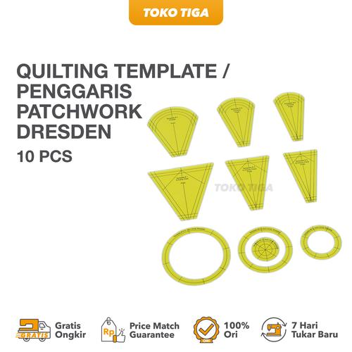 [EZO.0300788] Quilting Template / Penggaris Patchwork Dresden isi 10 Pcs (DPT-7)