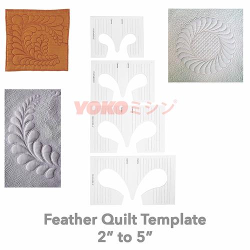 [EZO.0301199] Penggaris Jahit Pola Quilting - Feathers Template 2 to 5 (RL-04X)