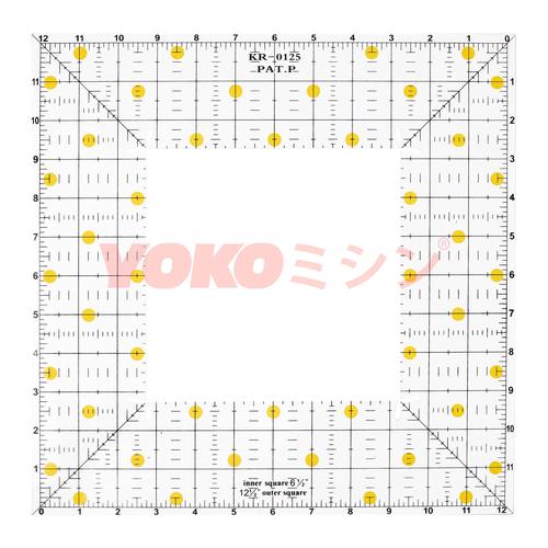 [EZO.0301231] Square Quilting Template Set - Penggaris Pola Persegi 12 inch -KR-0125