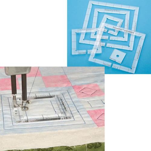 [EZO.0301233] Long Arm Quilting Square Template Set - Penggaris Pola Persegi - SSSQ
