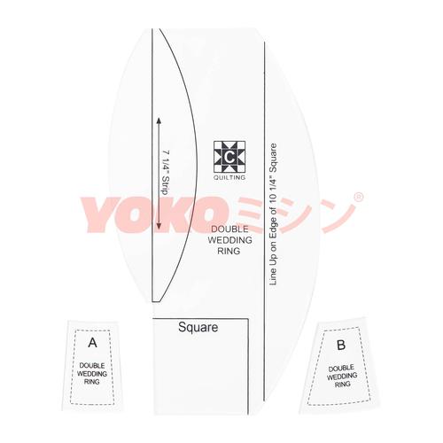 [EZO.0301234] Double Wedding Ring Template Set / Penggaris Pola Quilting - EZ-ABC
