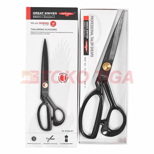 [EZO.0301263] Gunting Bahan Kain Tailor Taiwan TC-P220-8 inch Merek GREAT KNIVES