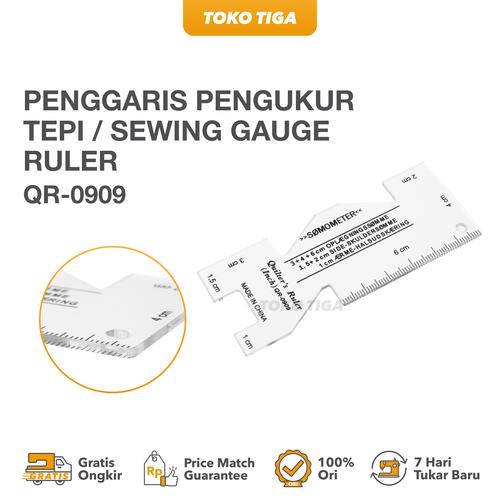 [EZO.0301294] Penggaris Pengukur Tepi / Sewing Gauge Ruler - QR-0909 / KL Ruler