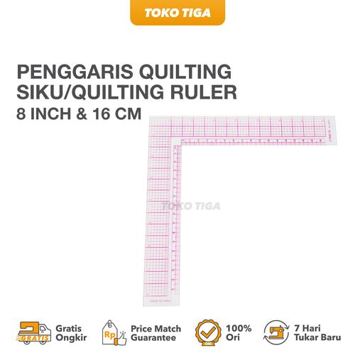 [EZO.0301343] Quilting Ruler / Penggaris Quilting Siku 8 Inch & 16 cm - 5808