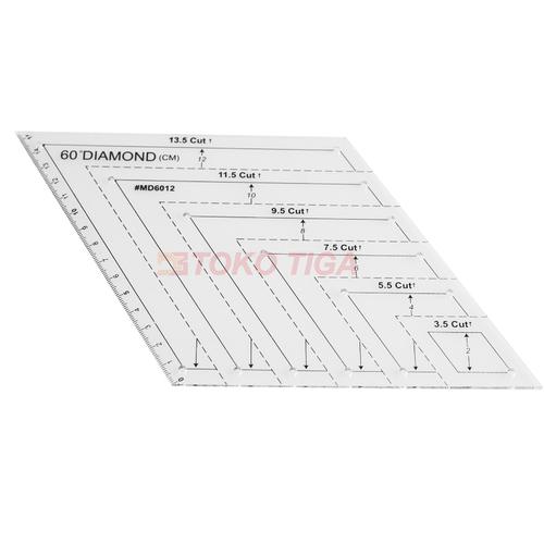 [EZO.0301372] Quilting Ruler / Penggaris Patchwork - Model Ketupat/Diamond - MD6012