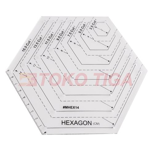 [EZO.0301374] Quilting Ruler / Penggaris Patchwork - Model Persegi 6/Hexagon-MHEX14