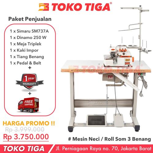 [EZO.0301392] Mesin Neci SIMARU SM737 / SM 737 - Neci 3 Benang Industrial Garmen
