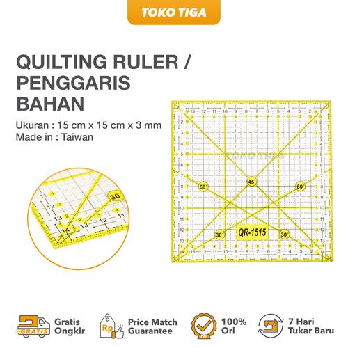 [EZO.0301408] Quilting Ruler / Penggaris Bahan - Penggaris Quilting TOYO 15 x 15 cm