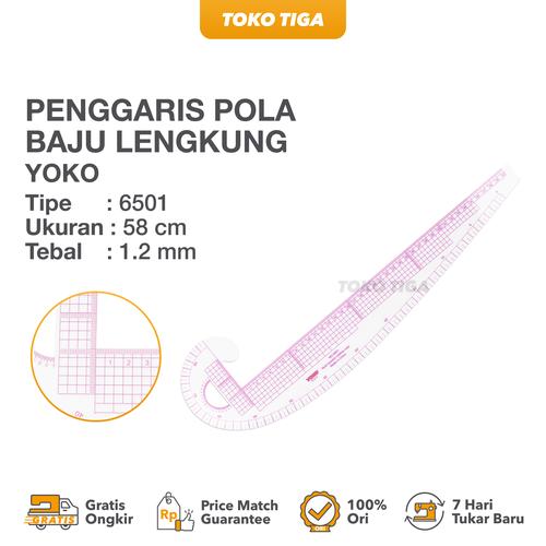[EZO.0301420] Penggaris Jahit/Menjahit - Penggaris Pola Baju Lengkung 58 cm - 6501B