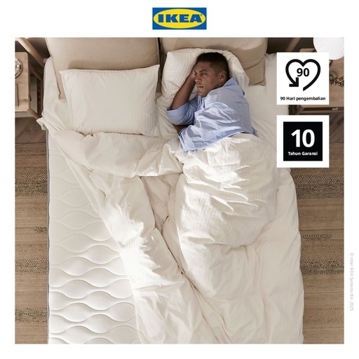 [EZO.0500009] IKEA VAGSTRANDA Kasur Kantong Pegas Tipe Keras Biru Muda 180x200cm