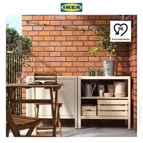 [EZO.0500010] IKEA KOLBJORN Unit Rak Dalam/Luar Ruangan Serbaguna Krem 80x81cm