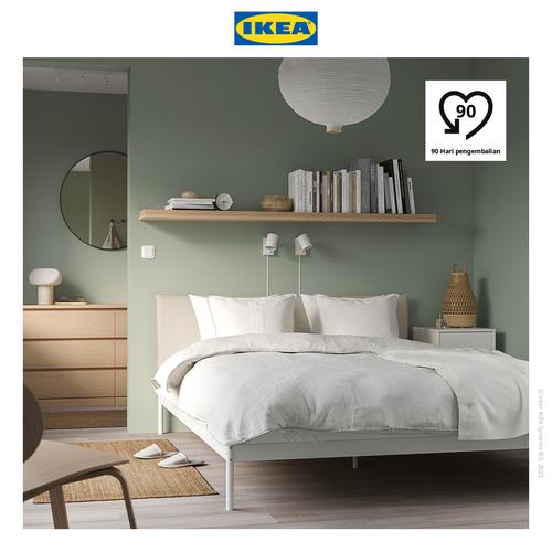 [EZO.0500013] IKEA KLEPPSTAD Rangka Tempat Tidur Putih/Vissle Krem 180x200 cm