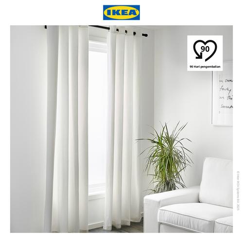 [EZO.0500021] IKEA MERETE Gorden Anti Tembus Cahaya 1 Pasang Putih 145x250 cm
