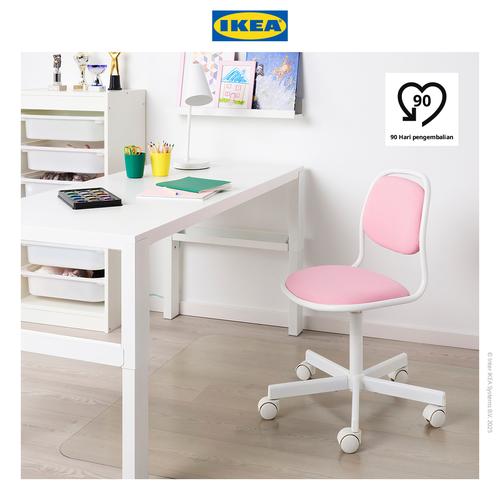 [EZO.0500039] IKEA ORFJALL Kursi Kantor / Kerja Putar Minimalis Kuat Merah Muda