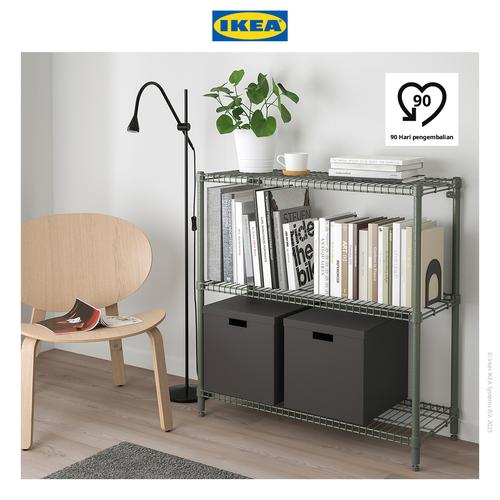 [EZO.0500048] IKEA OMAR Unit Rak Penyimpanan Serbaguna Abu-Hijau 92x36x94 cm