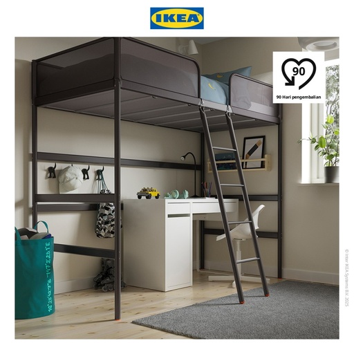 [EZO.0500049] IKEA TUFFING Rangka Tempat Tidur Tinggi Abu-Abu Tua 90x200cm