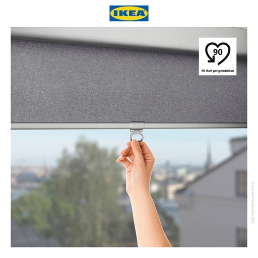 [EZO.0500057] IKEA TRETUR Tirai Gulung Anti Tembus Cahaya, Abu-abu Muda 140x195cm.