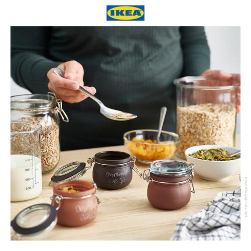 [EZO.0500067] IKEA KORKEN Stoples Kaca Dengan Penutup 13cl Warna Campuran Isi 3pcs