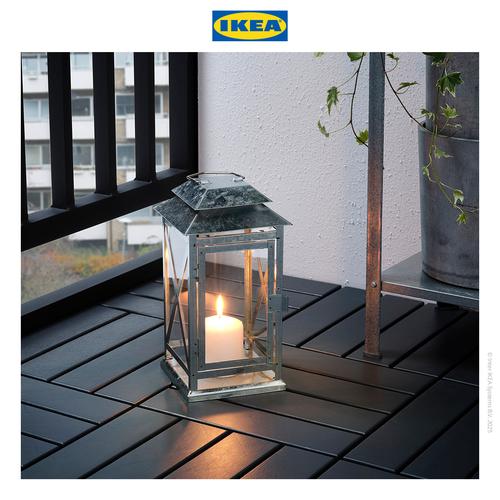 [EZO.0500094] IKEA BEFASTA Lentera Tempat Lilin Blok Galvanis 29cm
