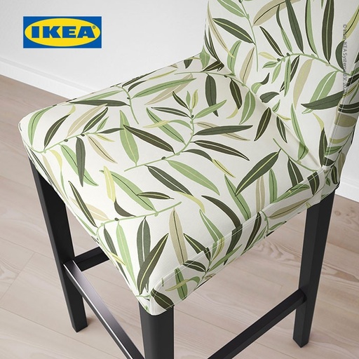 [EZO.0500112] IKEA BERGMUND Kursi Bar Hitam Dengan Sandaran dan Cover 75cm