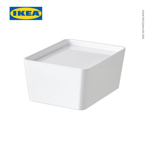 [EZO.0500129] IKEA KUGGIS Kotak Penyimpanan Dengan Tutup Putih 13x18x8cm