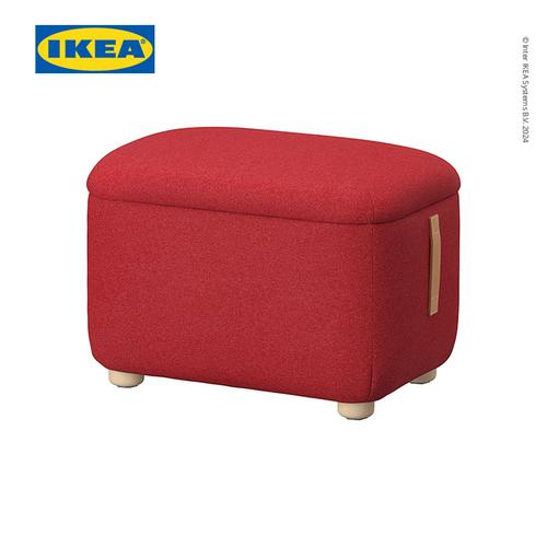[EZO.0500139] IKEA OSKARSHAMN Bangku Kaki dengan Penyimpanan Merah