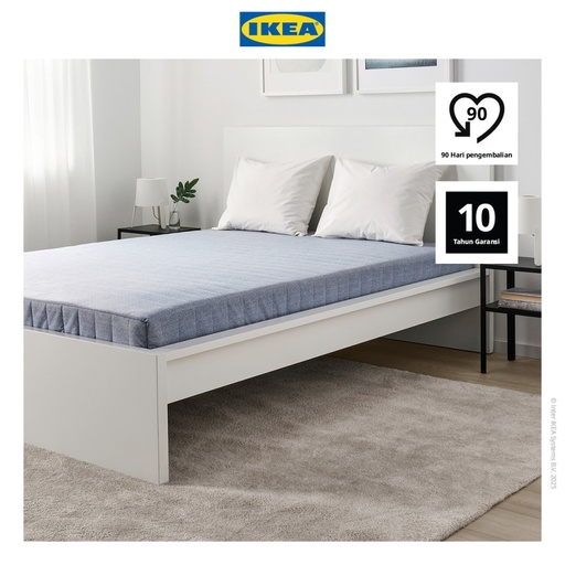 [EZO.0500145] IKEA VADSO Kasur Pegas Tipe Ekstra Keras Biru Muda 140x200cm