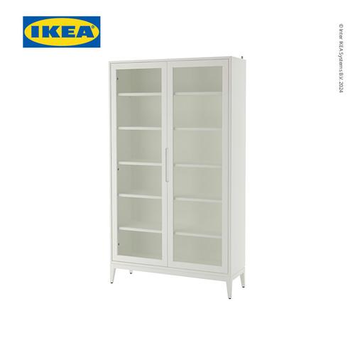 [EZO.0500164] IKEA REGISSOR Kabinet Penyimpanan Dengan Pintu Kaca Putih 118x203cm
