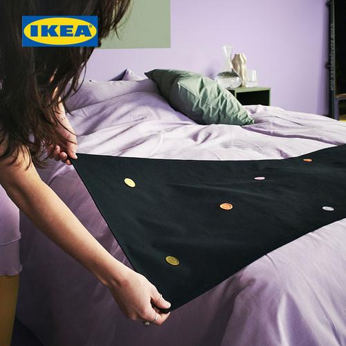 [EZO.0500182] IKEA MAVINN Runner Tempat Tidur Pola Dot Hitam 45x180cm