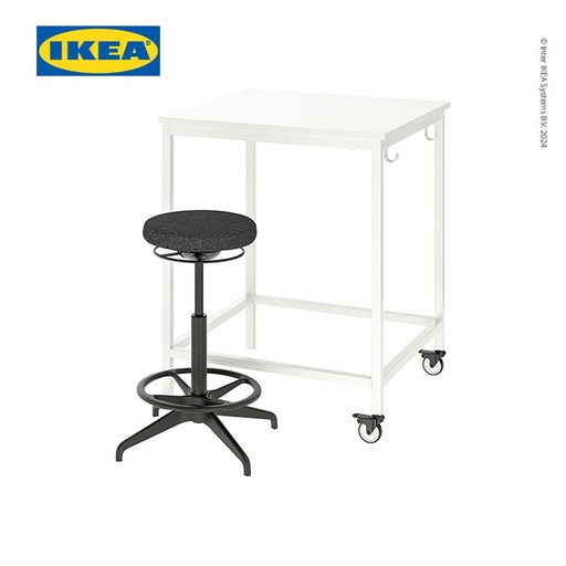 [EZO.0500191] IKEA TROTTEN/LIDKULLEN Set Meja 80x80cm Dan Kursi Minimalis Serbaguna.