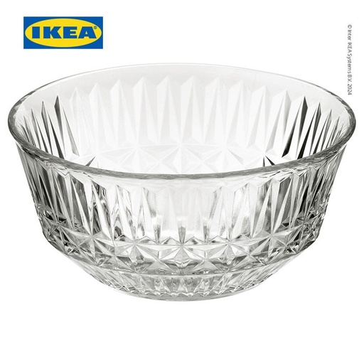 [EZO.0500235] IKEA SALLSKAPLIG Mangkuk Kaca Bening Berpola 15cm