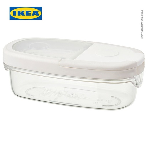 [EZO.0500285] IKEA 365+ Stoples Makanan Kering Dengan Penutup Transparan/Putih 0.3L