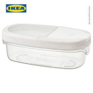 [EZO.0500285] IKEA 365+ Stoples Makanan Kering Dengan Penutup Transparan/Putih 0.3L