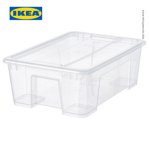 [EZO.0500365] IKEA SAMLA Kotak Penyimpanan Transparan Dengan Tutup 39x28x14 cm/11 L