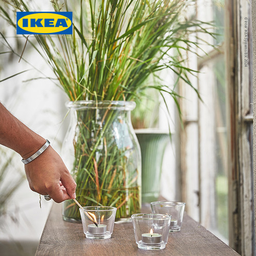 [EZO.0500376] IKEA HEDERSAM Lilin Kecil Bearoma Rumput Segar/ Hijau Muda Tahan 3.5jam Isi 30pcs